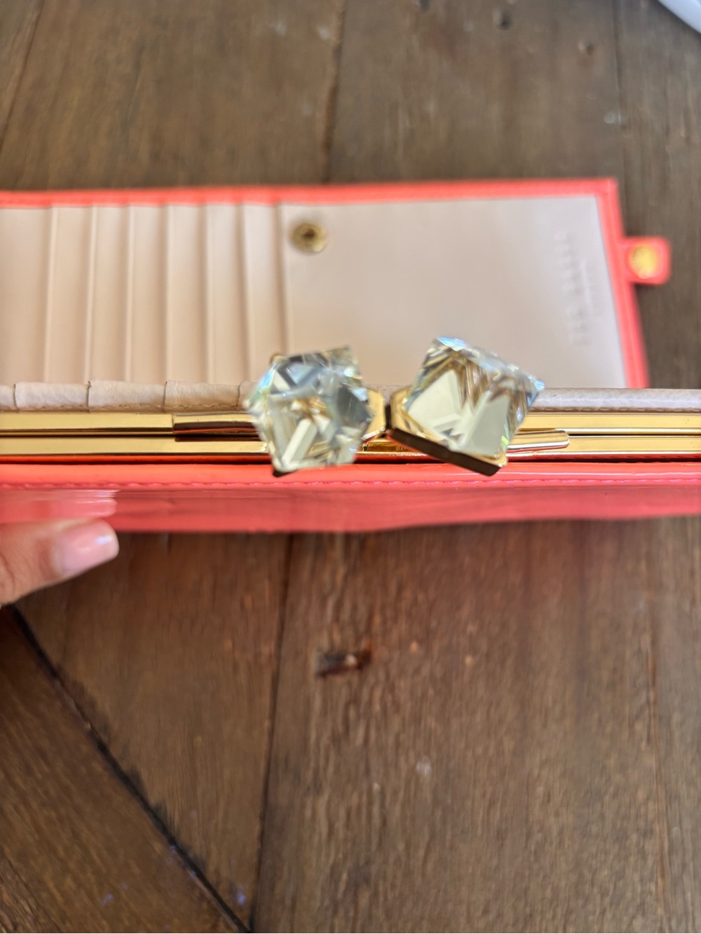Ted Baker Coral Patent Clasp Wallet - Picture 3 of 7
